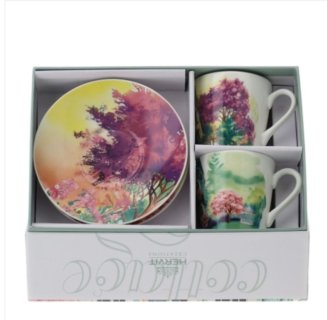 BOX 2 TAZZINE CAFFE&#039; COTTAGE (C D) 8X6CM