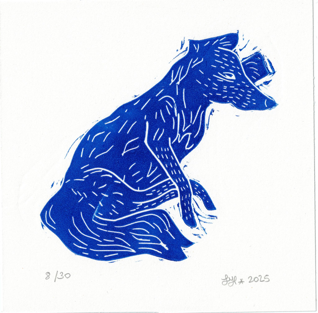 Chien endormi - bleu outremer