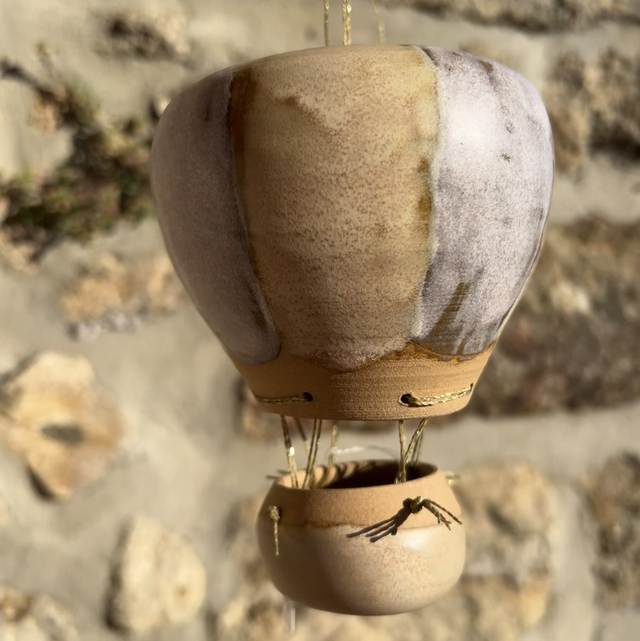 Montgolfière bonbon rose / beige