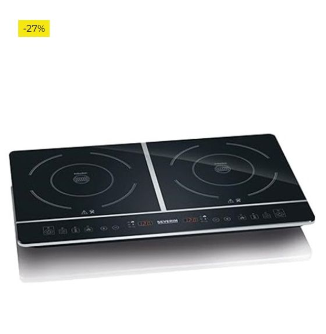 Hornillo de inducción doble, placa vitrocerámica de dos fuegos portátil, placa de inducción