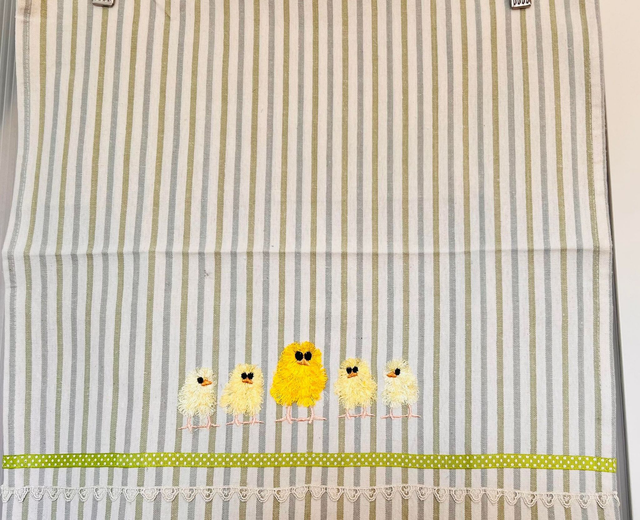 Embroidered Tea Towel - Fluffy Chicks