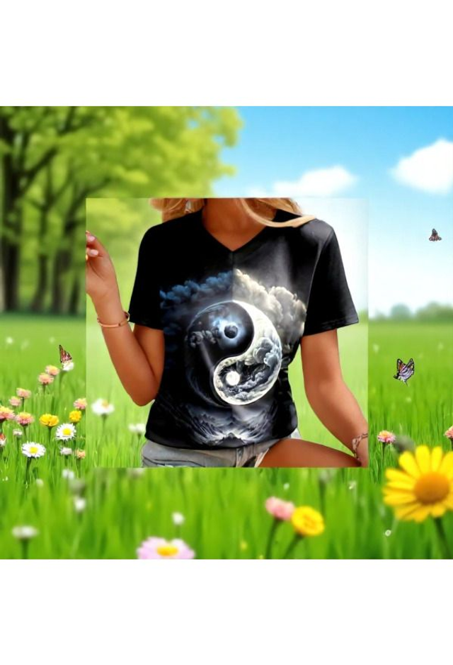 Shirt yin yang moon M
