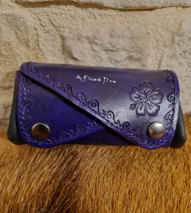 Porte monnaie accordéon en cuir