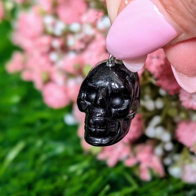Black Obsidian Skull Pendant 