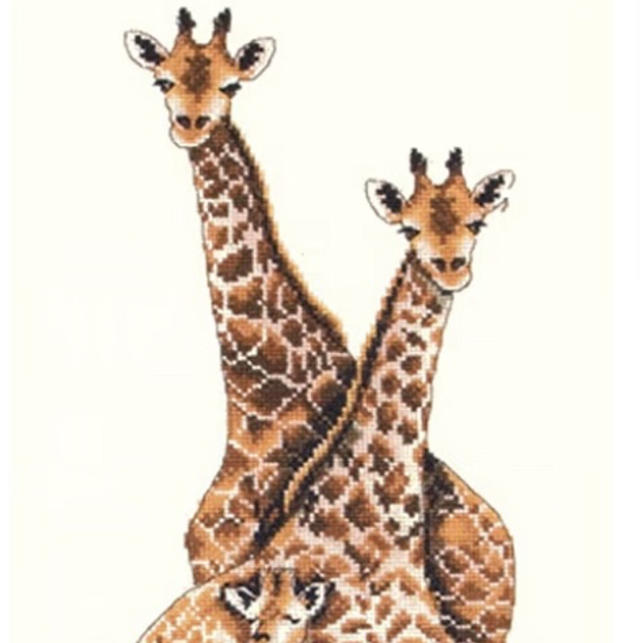 Anchor Giraffe Family Cross Stitch 