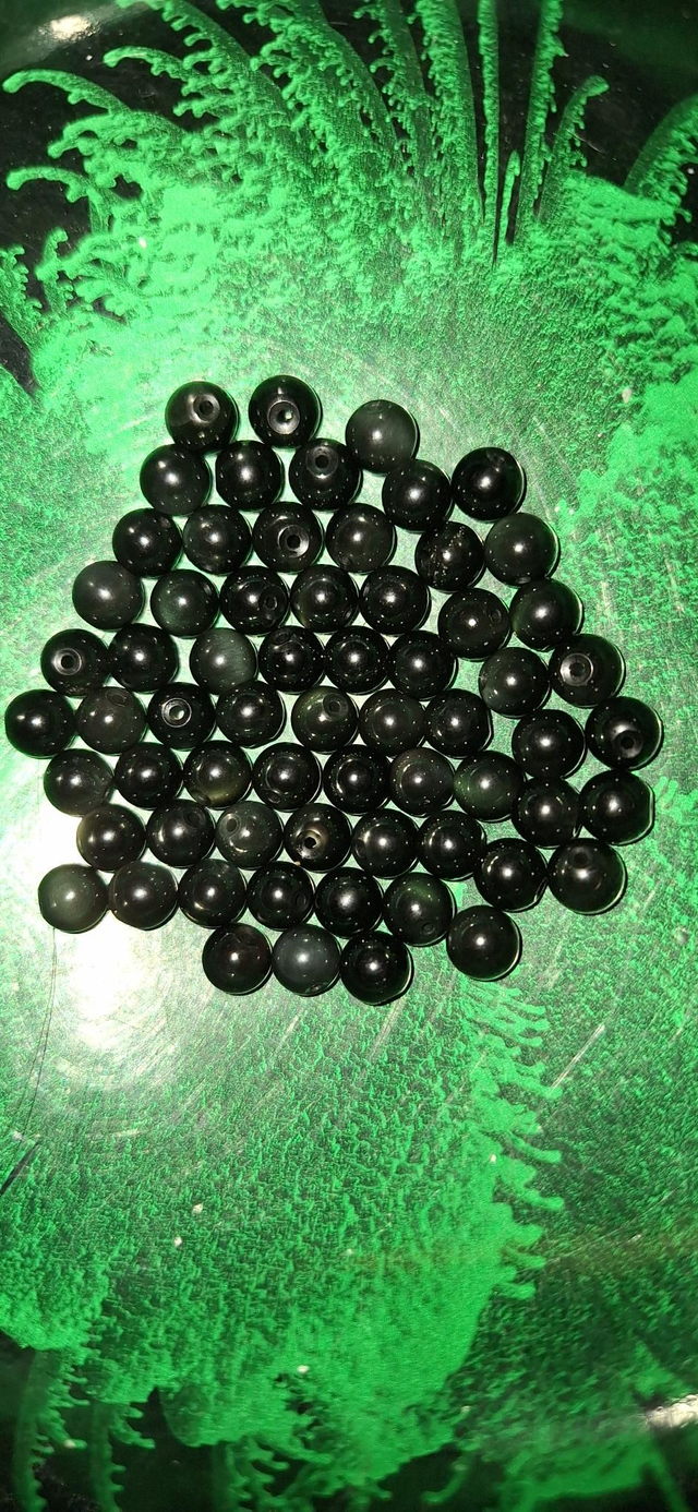 Rainbow sheen obsidian 6mm