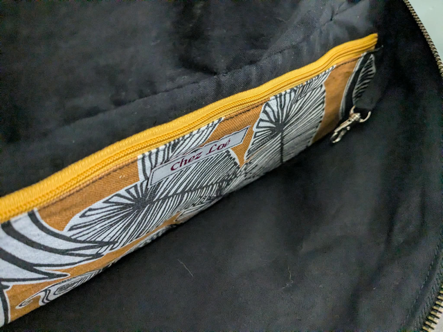 Sac banane grand modèle fleuri ocre