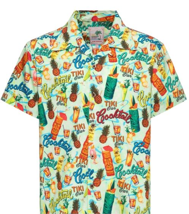 Chemise hawaïenne "tiki cocktails" 