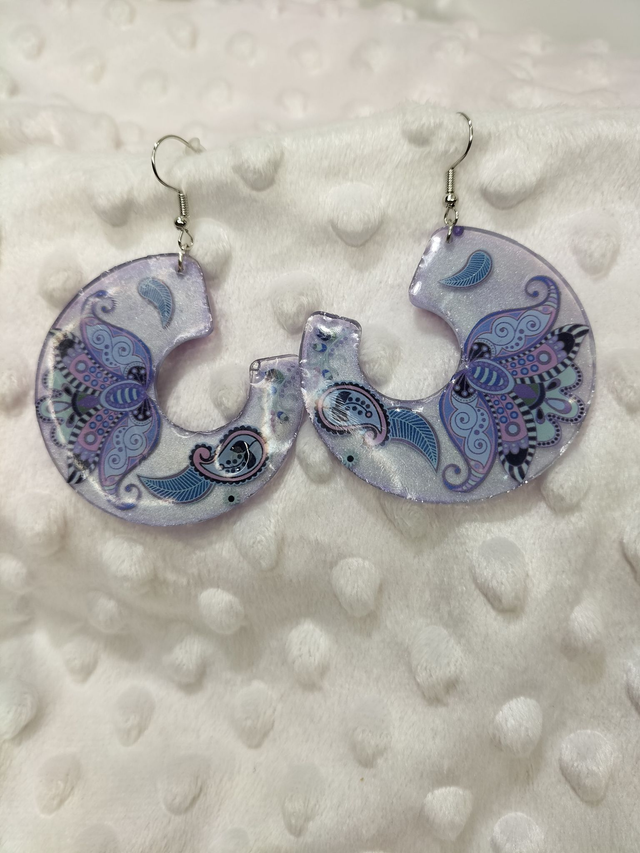 Boucles d'oreilles circulaires violettes