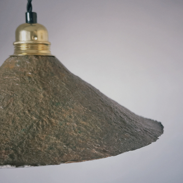 Abat jour suspension papier mâché London marron