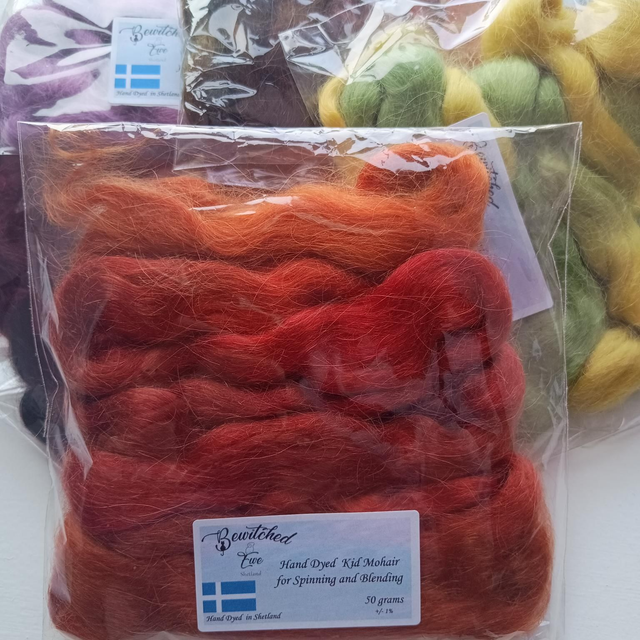 Hand dyed kid mohair 50g