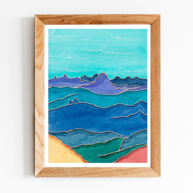 Vue sur l&#039;Ossau depuis la Table des Trois rois - Artprint