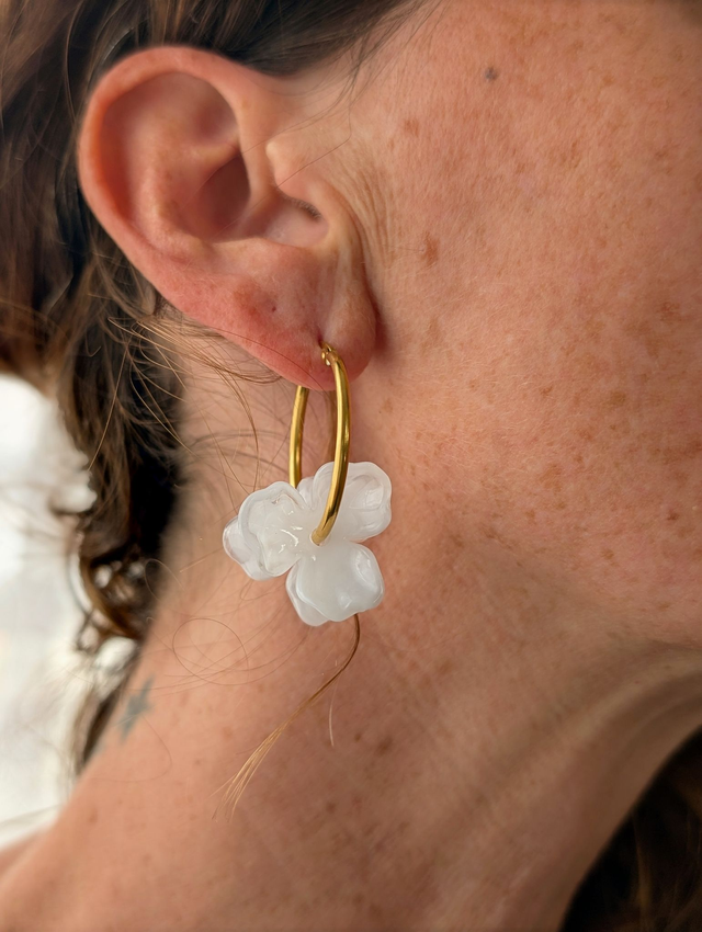 Créoles ROSALIE courtes blanc