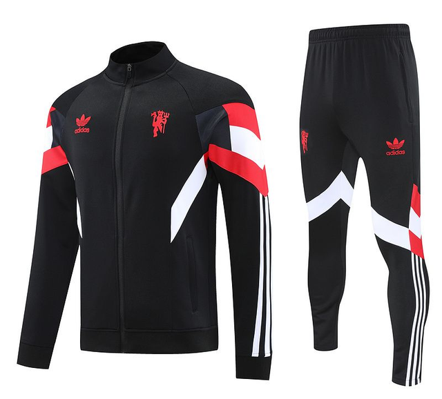 Chándal Adidas Manchester United – Chaqueta negra, conjunto de entrenamiento 25-26