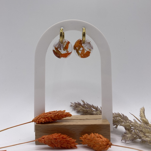 Boucles d’oreilles Gerbera orange