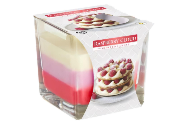 Bougie en pot arc-en-ciel - Nuage de framboise