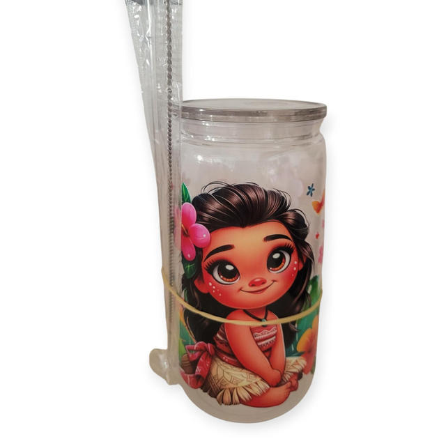 Gourde avec paille en plastique Vaiana 