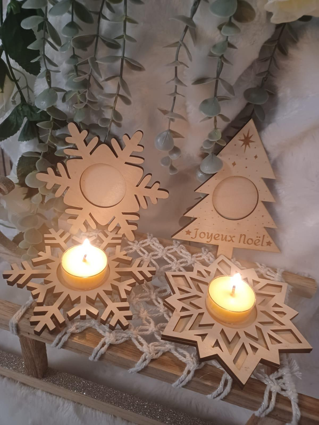 Bougeoirs en bois Noël – Différents modèles 