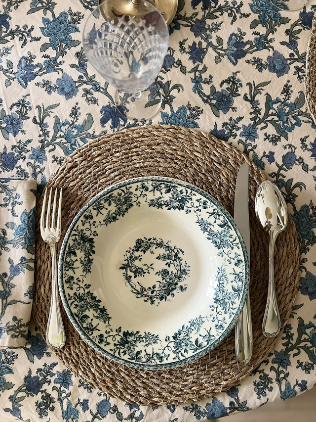 BOUQUETS DE ROSES - Suite de 4 assiettes Creuses signées Gien - Terre de Fer