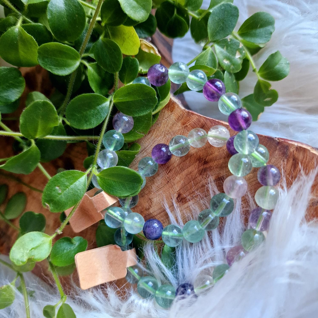 Fluorite Mixed Colour 8mm Beaded Bracelet 