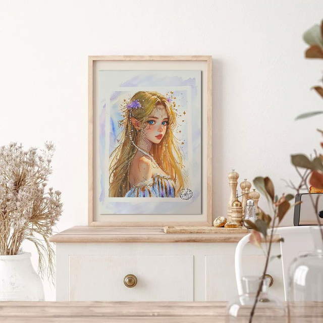 Blond Fae Portrait - printed reproduction