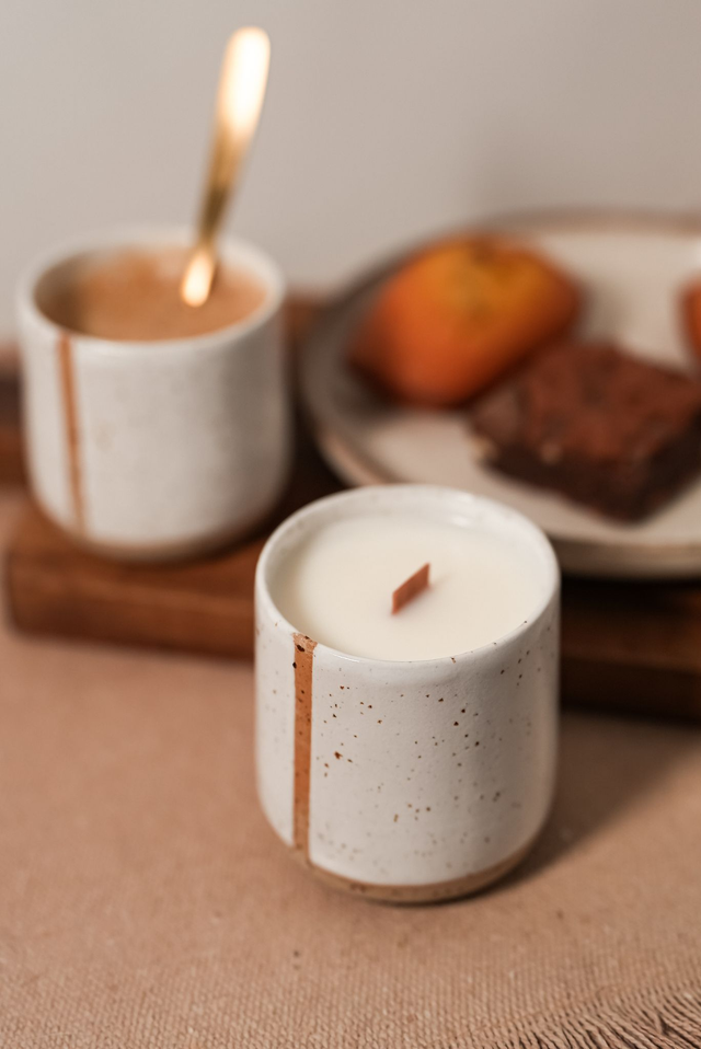 Bougie artisanale &quot;Boissons chaudes&quot; Mimpito Studio x Keira Ceramic