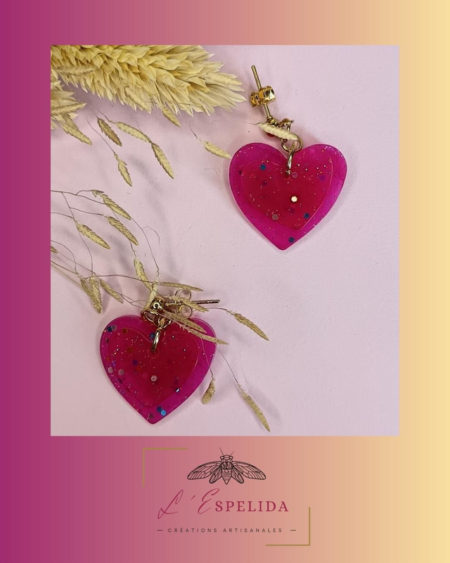 Double dose de love roses à paillettes 