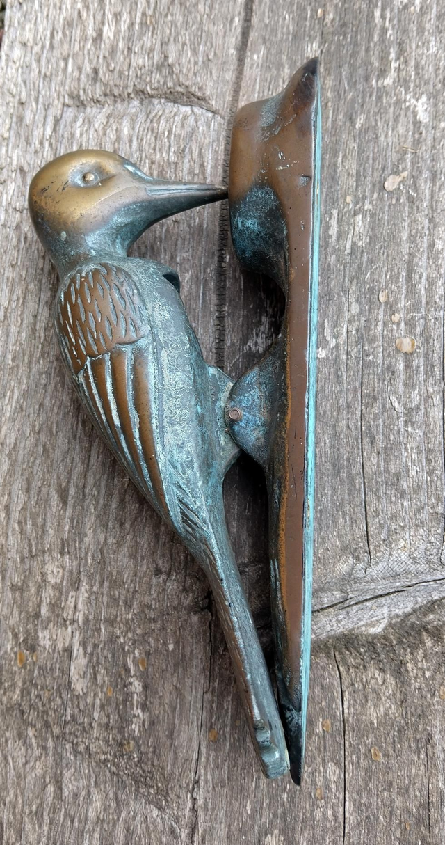 Vintage Brass Woodpecker door knocker 