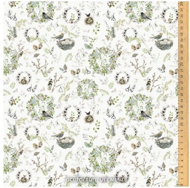 10 cm BW-Stoff "Frühlingskränze"