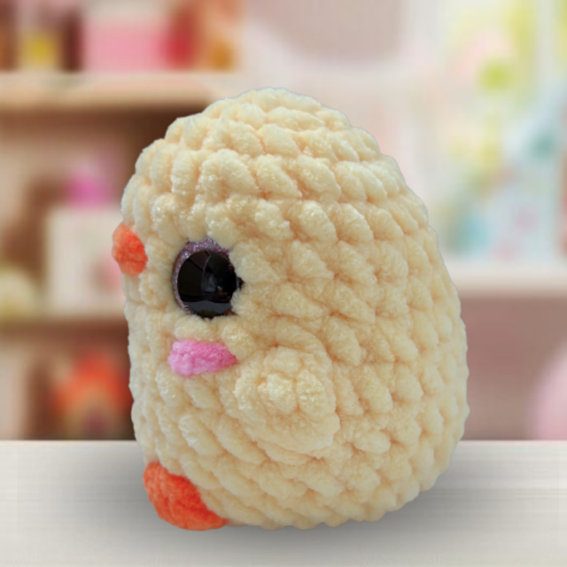 Crochet Chenille Bird Friend, Chick, Ukca tested