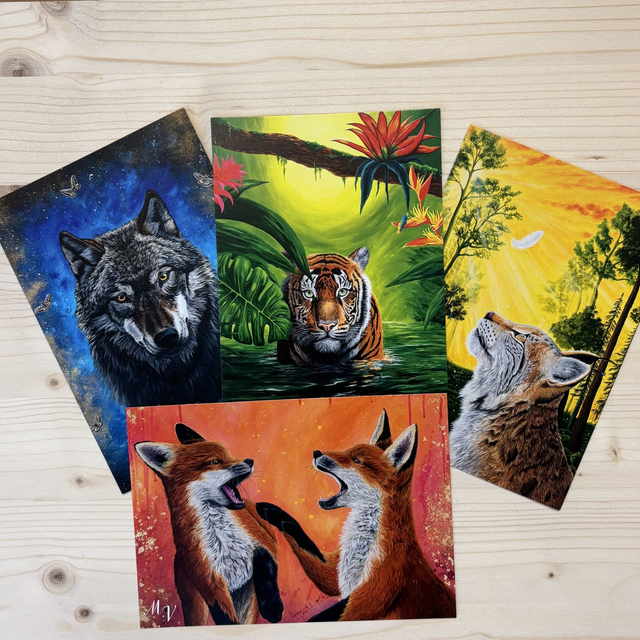 " Résilience", Loup - carte postale - 10 x 15 cm