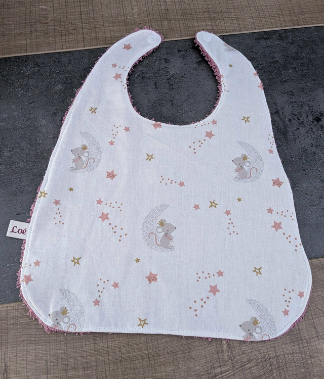 Bavoir souris sur lune