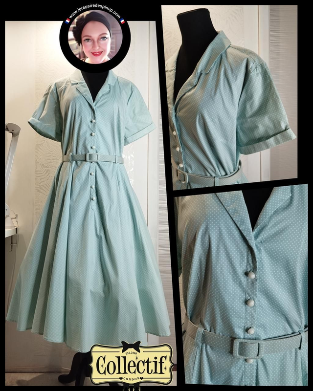 Robe Collectif Caterina Polka Dot Shirt Swing T44/46