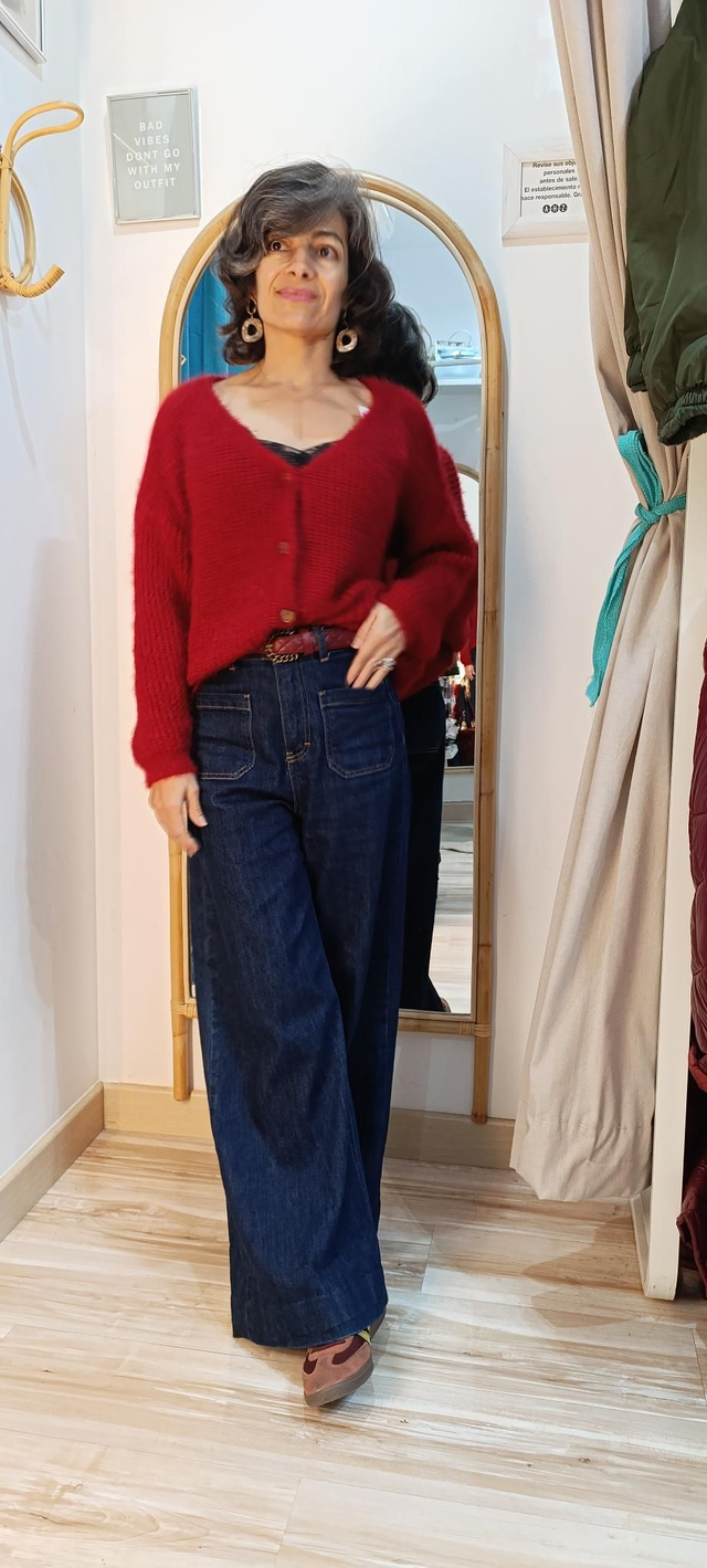 Cardigan chaqueta botones brillante 