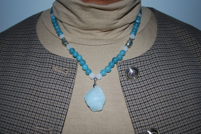 Collier en apatite bleue et aigue-marine