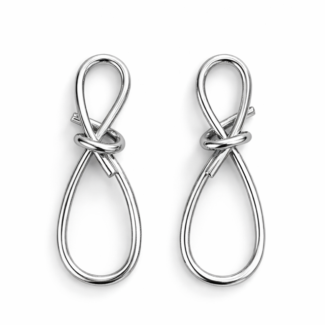 Pendientes acero plateado 