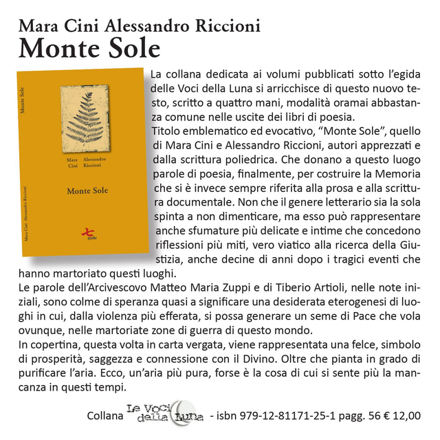 AA.VV., "Monte Sole", Le Voci della Luna/qudulibri 2024