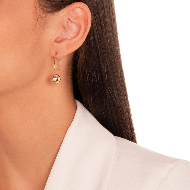 Brinco Aro Esfera Na Ponta