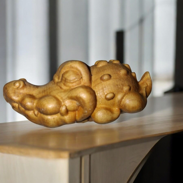 Echtholzfigur Krokodil handgeschnitzt