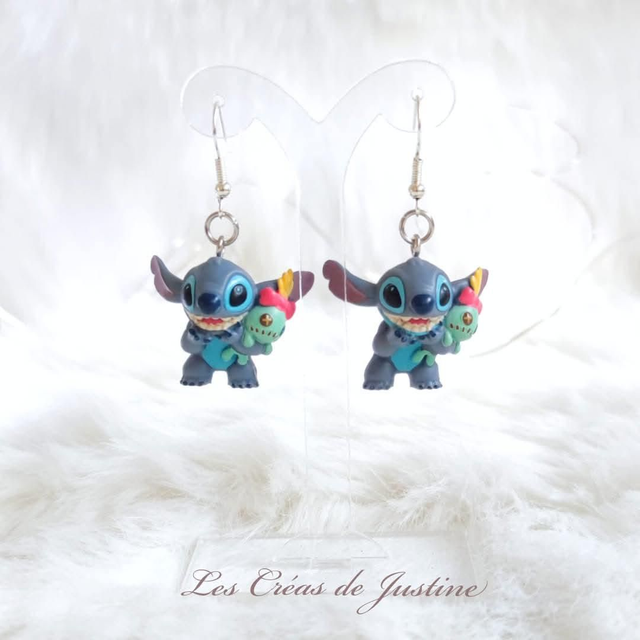 Boucles d&#039;oreilles Stitch et Souillon 