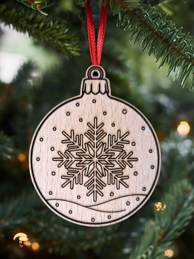 Suspension Boule de sapin - Flocon de neige