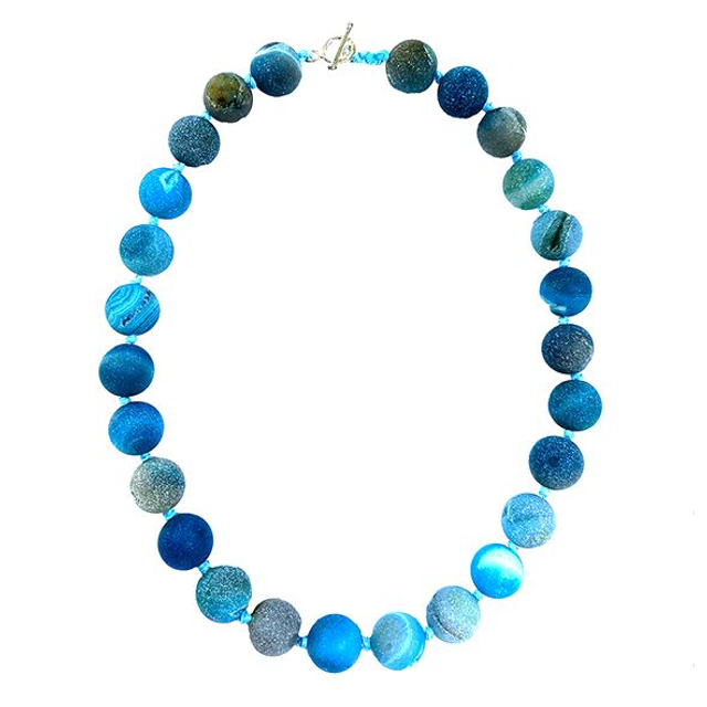 Collana con sfere in agata druzzi modello 0985