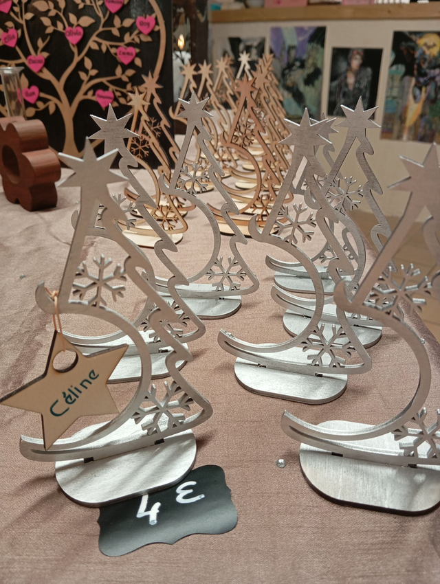 Sapin de Noël avec étoile prénoms personnalisés 