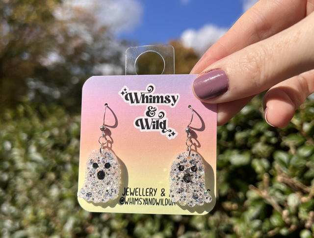 Sparkly resin ghosties 