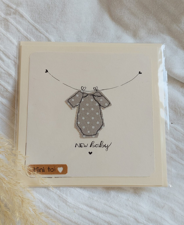 carte en tissu "New baby"