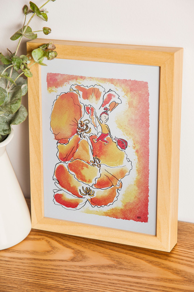 Dessin "Coucou coccinelle, le monde miniature" Tirage A5 