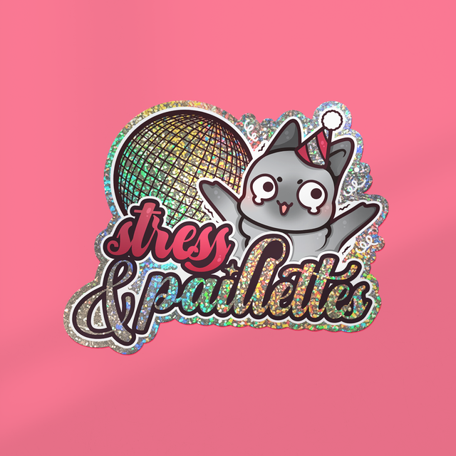 Sticker paillettes holographiques STRESS &amp; PAILLETTES