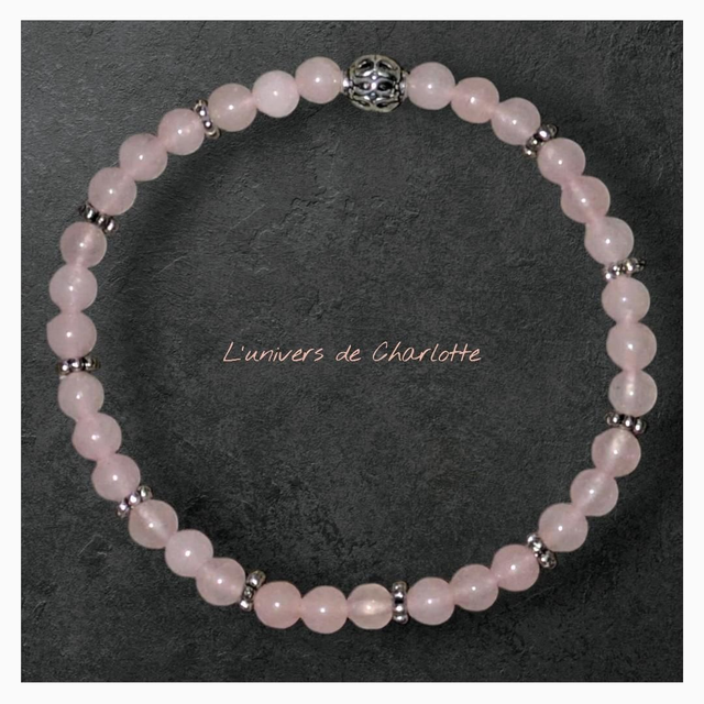 Bracelet "Quartz rose" 4mm BR-238
