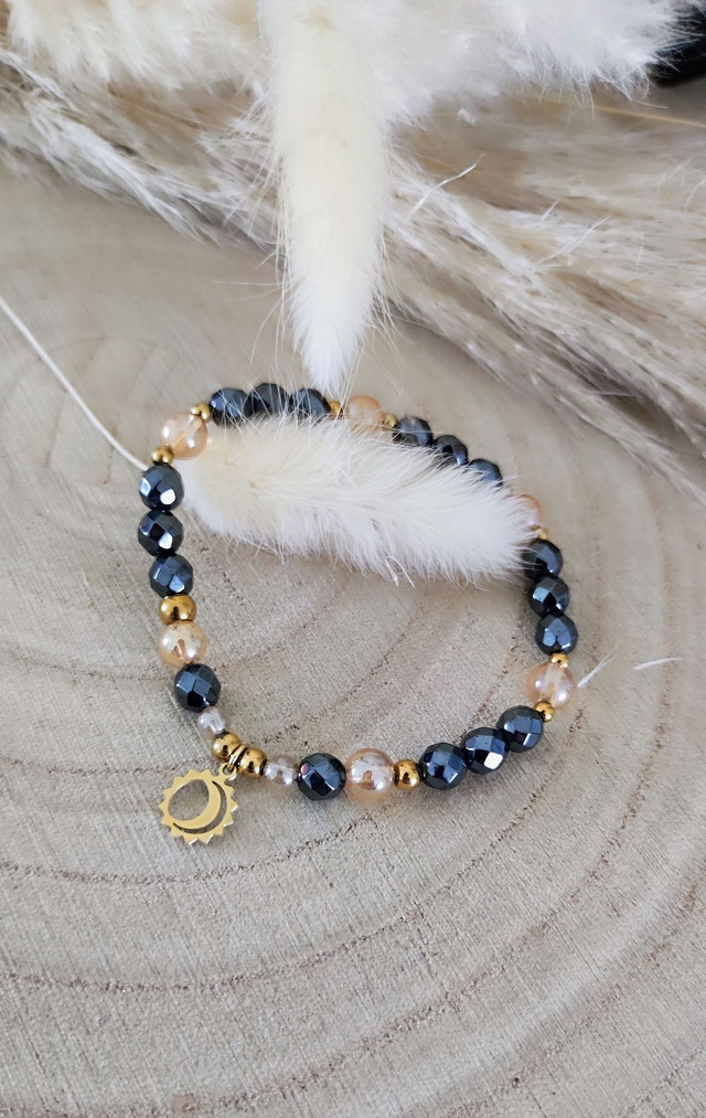 Bracelet "Confiance en soi" Hématite facettée