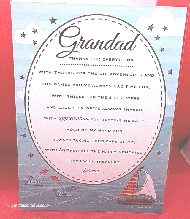Grandad Birthday Card Sentiment Words Stunning Design 
